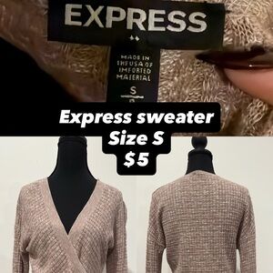 Express Women's V-Neck Sweater in light pink